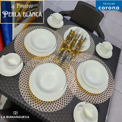 Vajilla Perla Blanca
