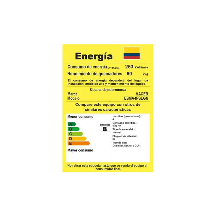 Estufa Haceb 4 Puestos Acero Inox QA