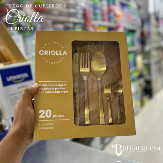 Juego de cubiertos Criolla dorados