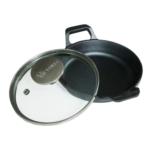 Cacerola Victoria 14 Cm Tapa Vidrio Hierro Fundido Esmaltado