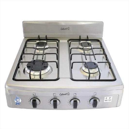 Estufa Continental 4 Puestos Full Acero Inox QA