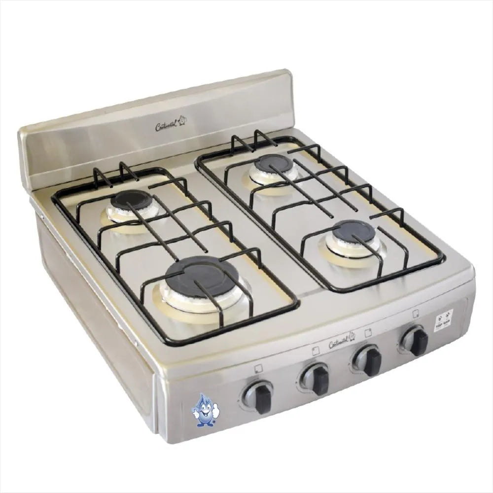 Estufa Continental 4 Puestos Full Acero Inox QA