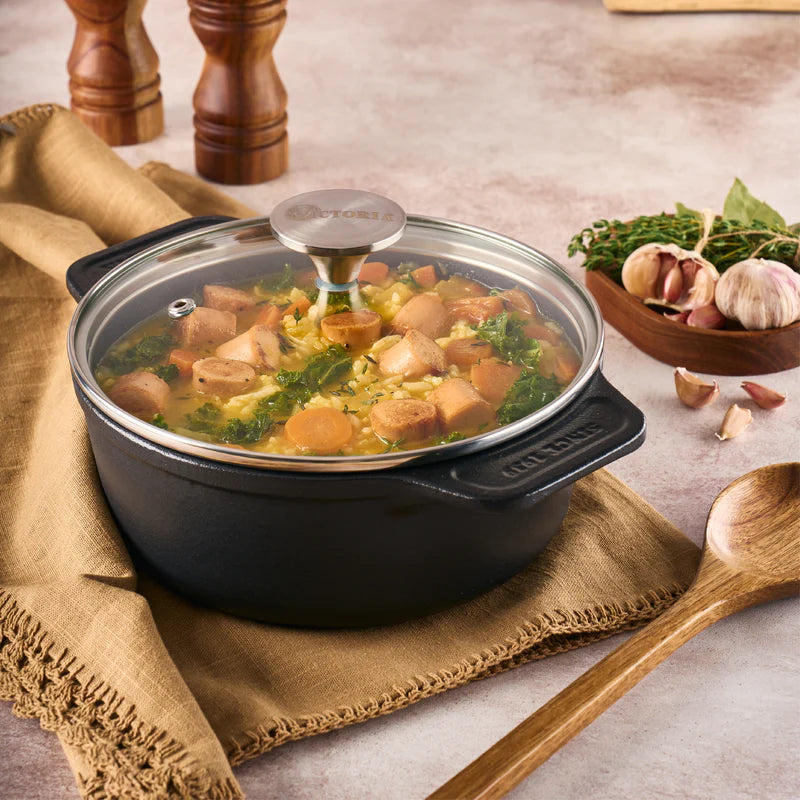 Horno Holandés Hierro Fundido Esmaltado 1,9 Lt Tapa Vidrio