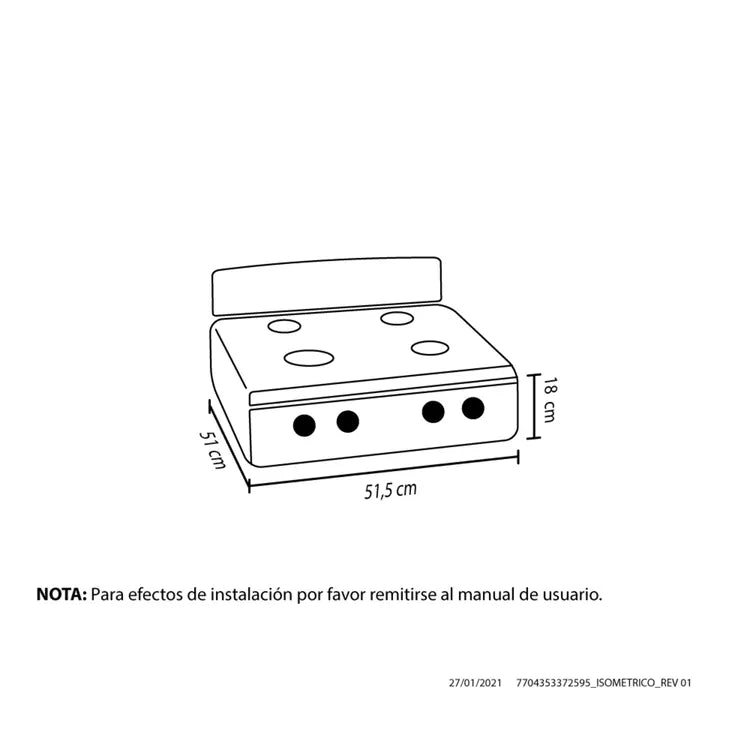 Estufa Haceb 4 Puestos Acero Inox QA
