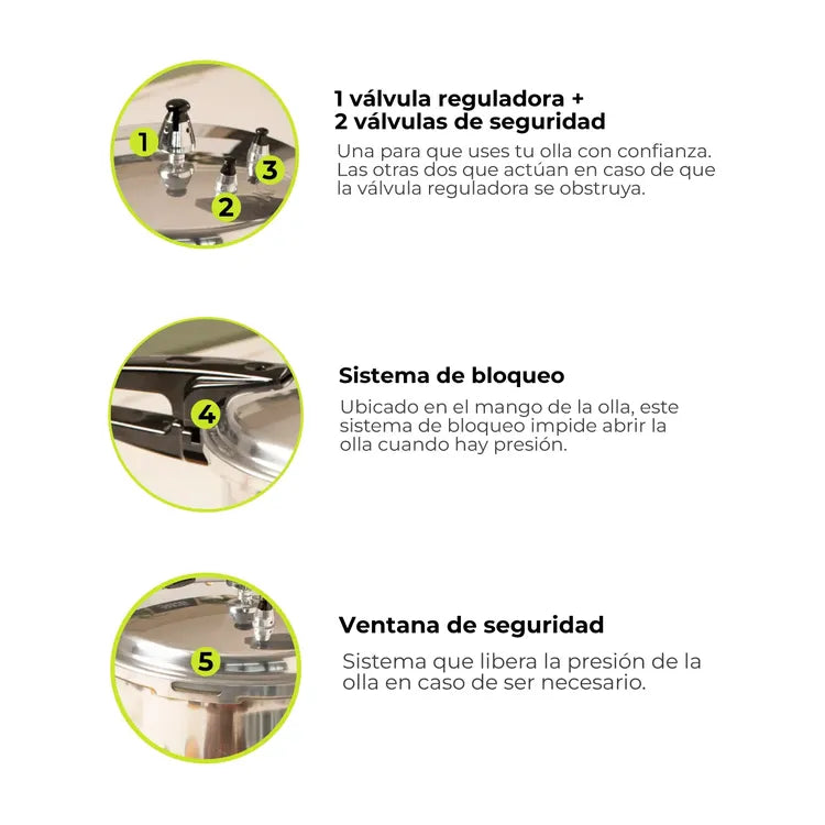 Olla a Presión Kalley 6 Lt Cierre Externo