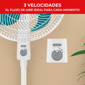 Ventilador SAMURAI Air Maxx Blanco con Azul