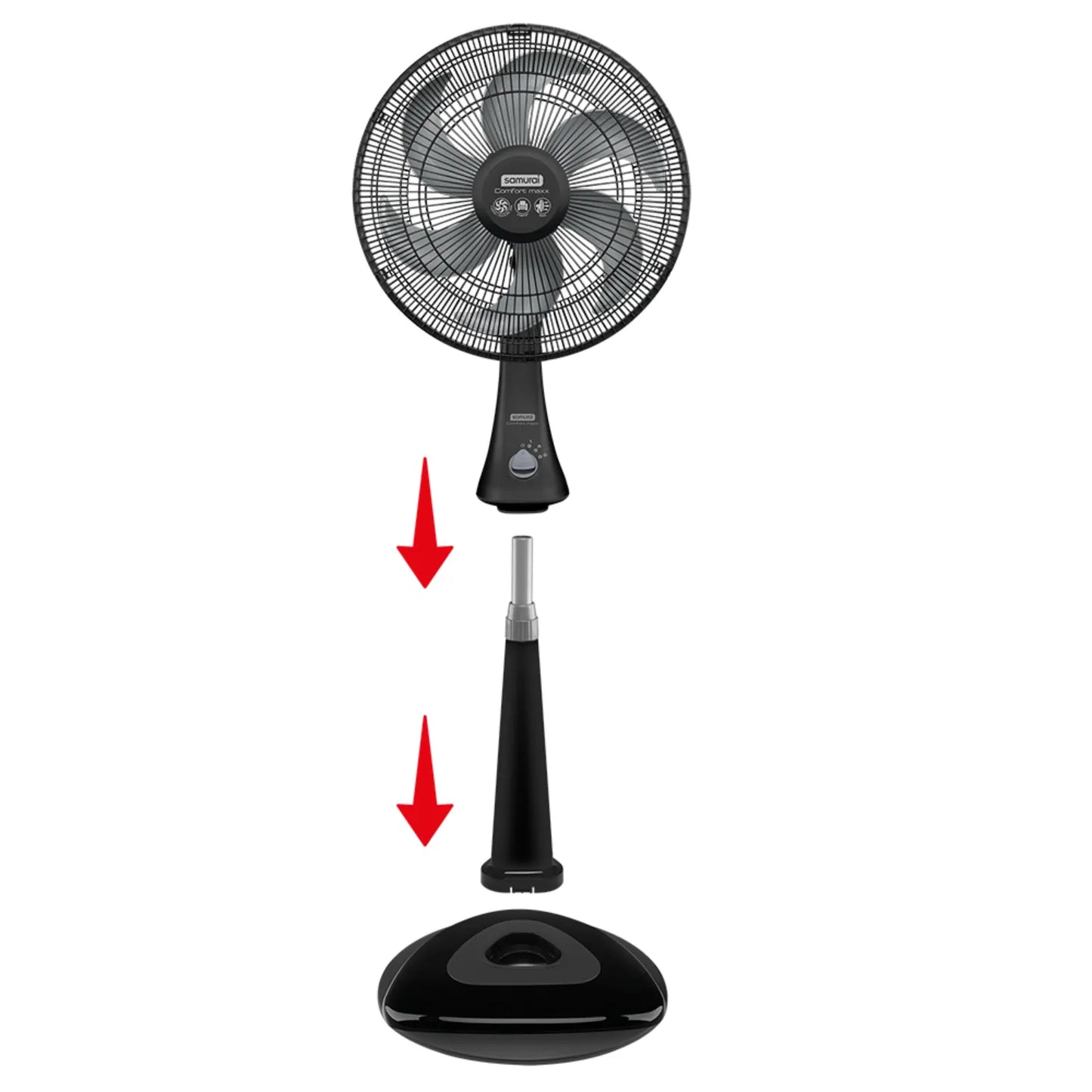 Ventilador Samurai Comfort 2En1 Negro