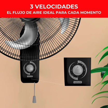 Ventilador Samurai Turbo Metallic Pared