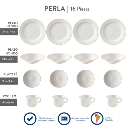 Vajilla Perla Blanca