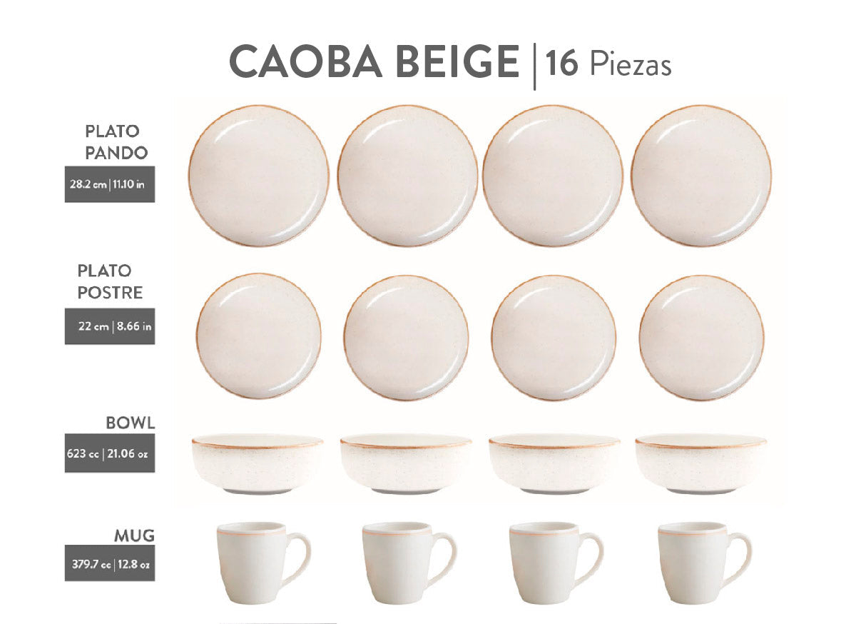 Vajilla Corona Caoba Beige