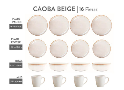 Vajilla Corona Caoba Beige