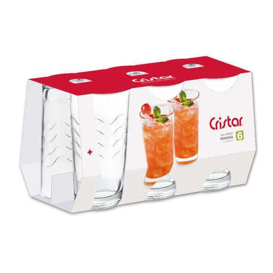 Set x6 Vaso Cristar Ondas