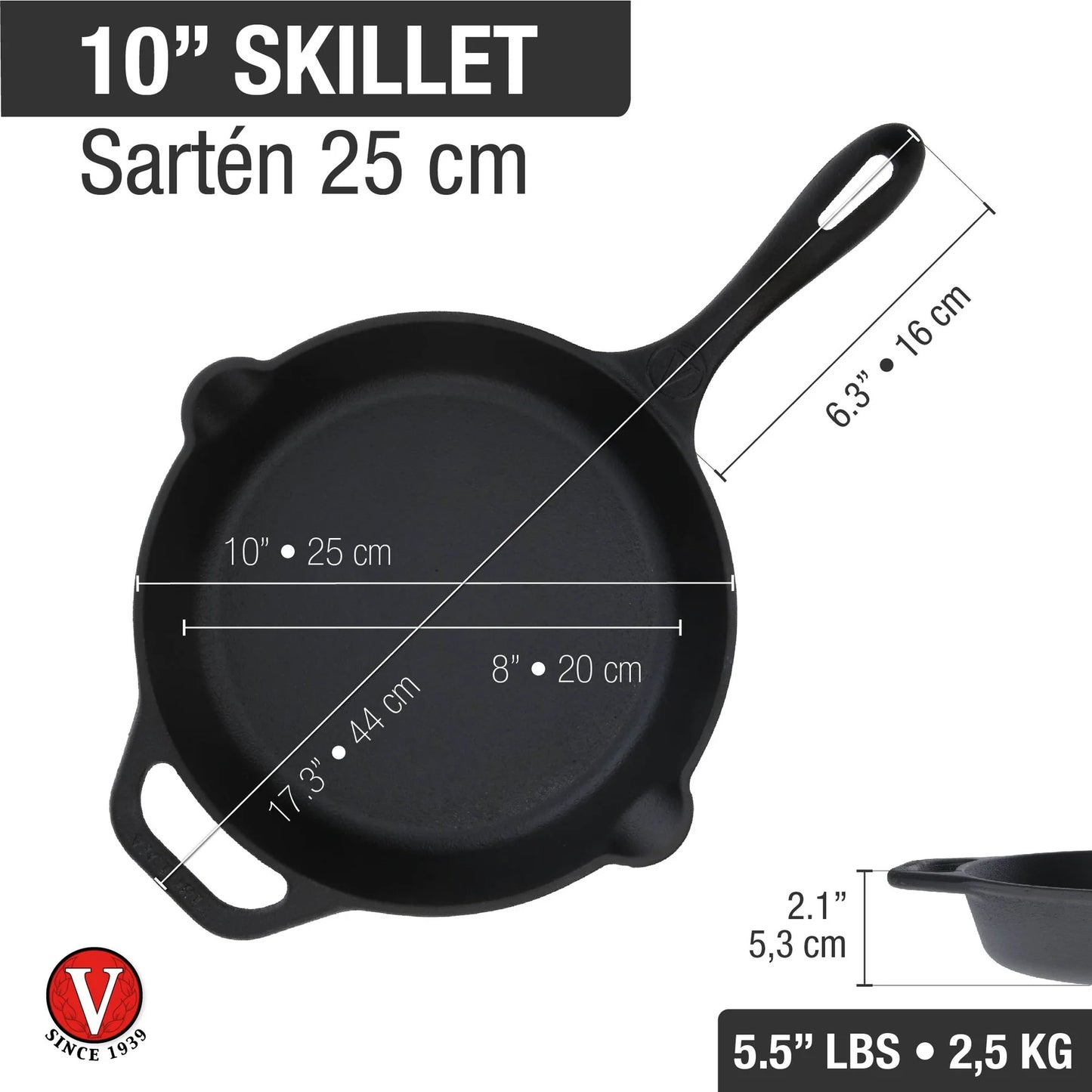 Sartén Victoria  Hierro Fundido Esmaltado