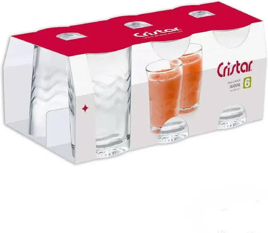 Set x6 Vaso Cristar Ondas Jugos (Pequeño)